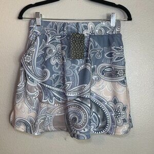 Golf Skort Women Medium Floral Paisley Blue Pockets Skirt Thick NWT by 21 Grams